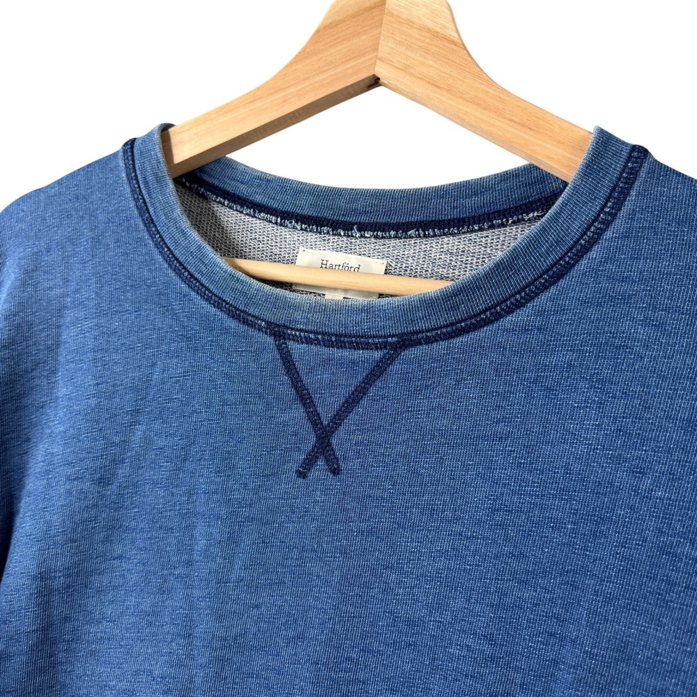 Hartford Alternative Classics 1979 Indigo Blue Cotton French Terry Sweatshirt L